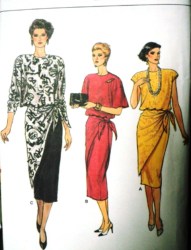 9258 VOGUE CAP- LONG SLEEVE TOP, SKIRT LENGTHS, TIE OVERSKIRT PATTERN 8-12 or 14-18 choice uncut